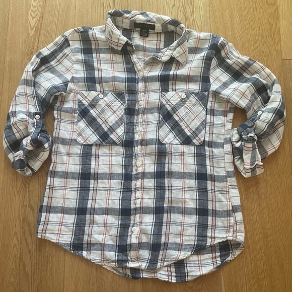 SANCTUARY ANTHROPOLOGIE PLAID BUTTON FRONT SHIRT - XS - Picture 3 of 10